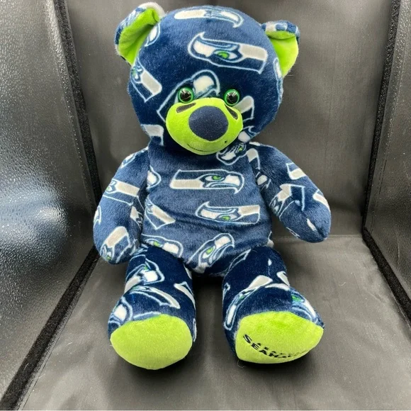 Build A Bear Seattle Seahawks NFL Bear Plush Stuffed Animal 17” -  heartbeat - Picture 2 of 10